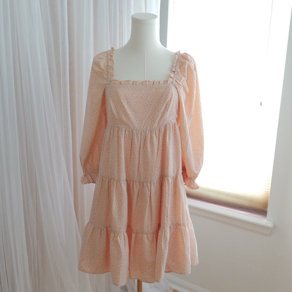 I Could Fall In Love With You Peach Floral Dress